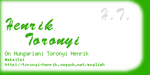 henrik toronyi business card